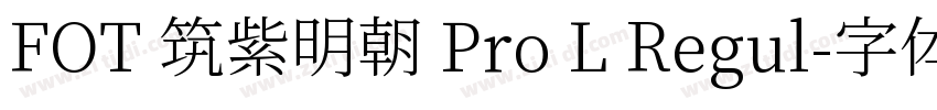 FOT 筑紫明朝 Pro L Regul字体转换